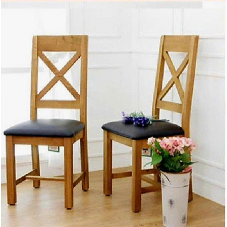 ChunKy Oak : Bàn Ăn 1m6 + 6 Ghế ( Lưng X - Mặt Nệm )